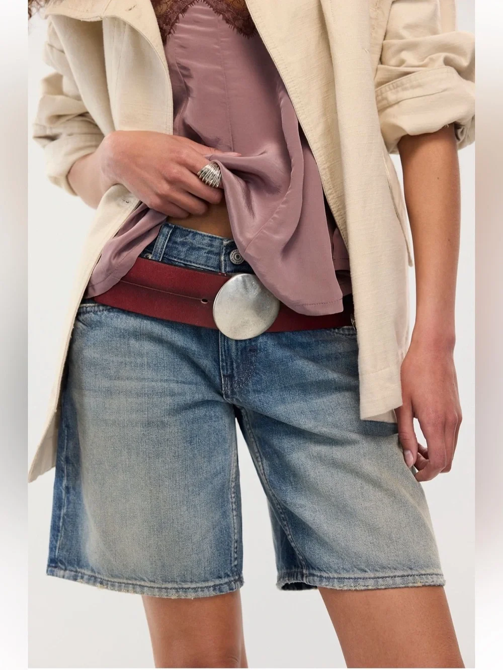 1489. FREE PEOPLE We The Free Norfolk Hip Belt in Red Rock Sz M/L NWT $68